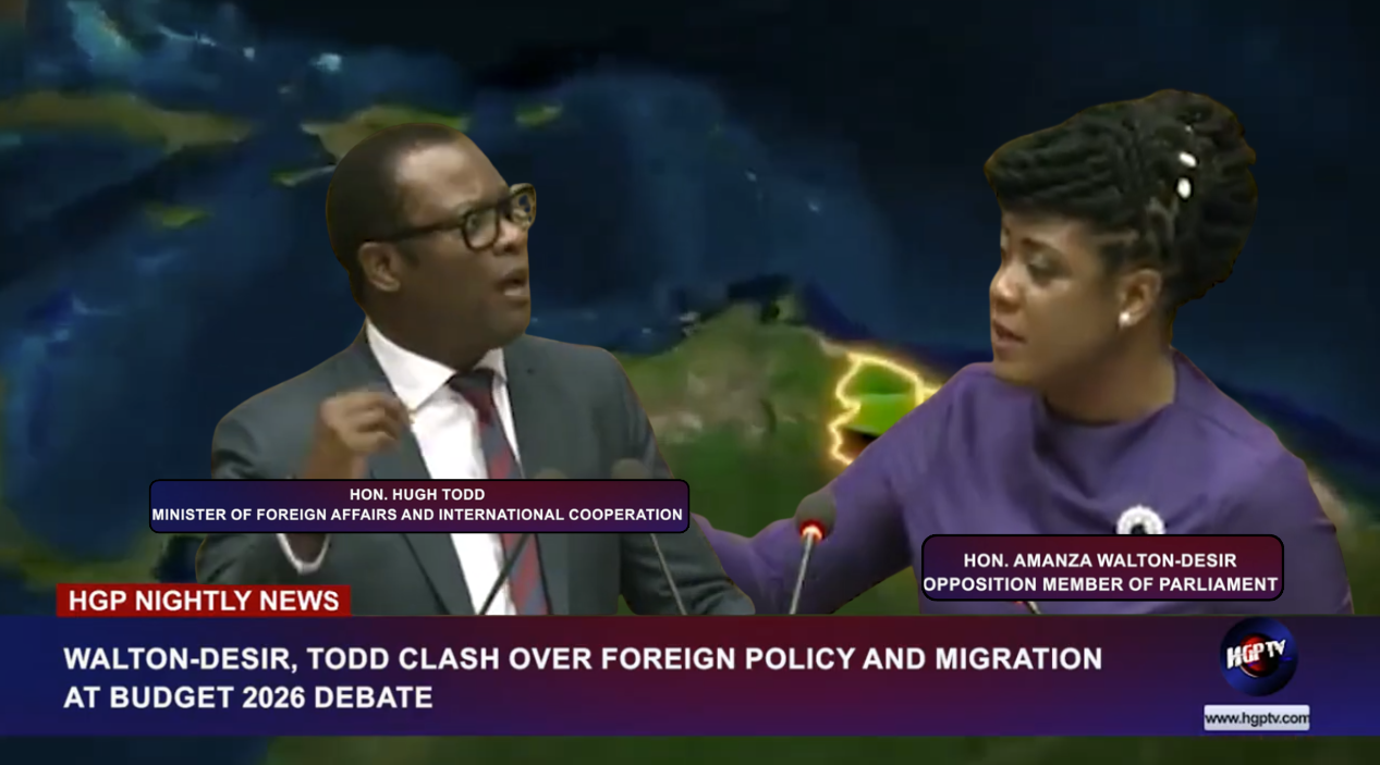 WALTON-DESIR, TODD CLASH OVER FOREIGN POLICY AND MIGRATION AT BUDGE 2026 DEBATE